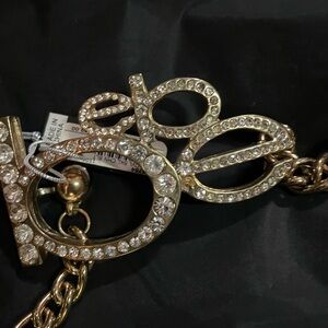 bebe Gold Crystal Embellished Belt